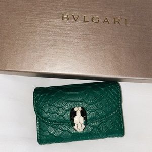 BULGARI Serpenti Forever card wallet Emerald Green